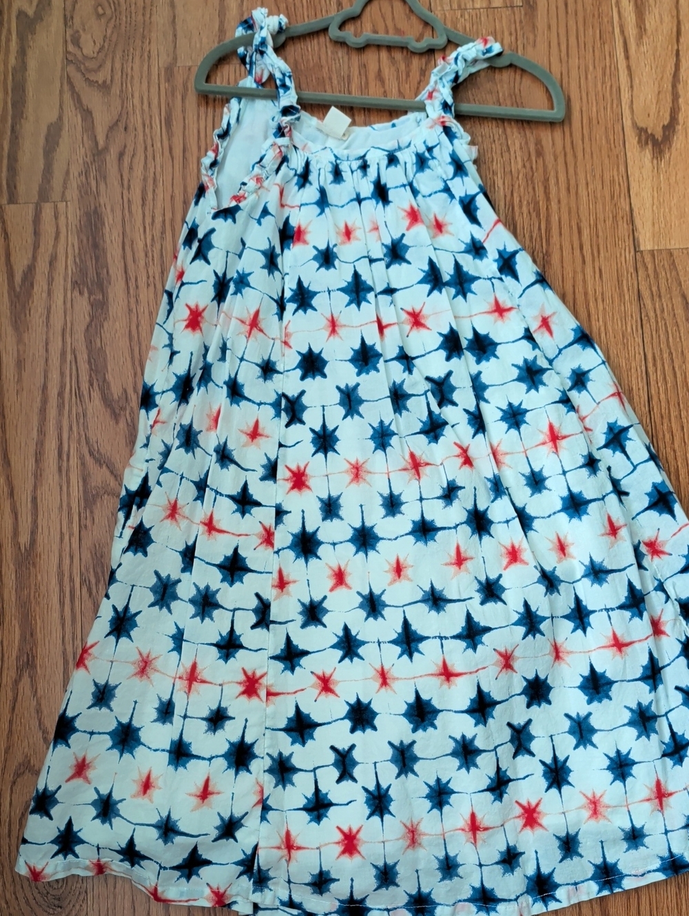 Crewcuts Light Blue Star-Print Sundress with Navy & Red Stars